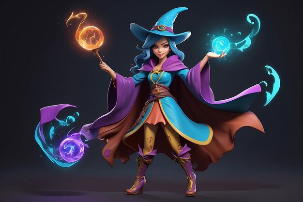 Sassy sorceress 3d personagem de desenho animado