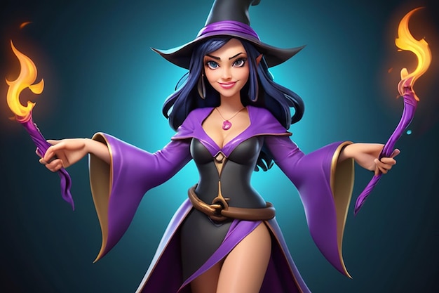 Sassy Sorceress 3D Zeichentrickfigur