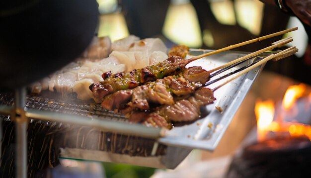 Satay de cabra de comida indonésia 13