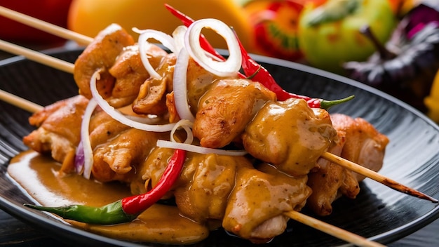 Satay de pollo