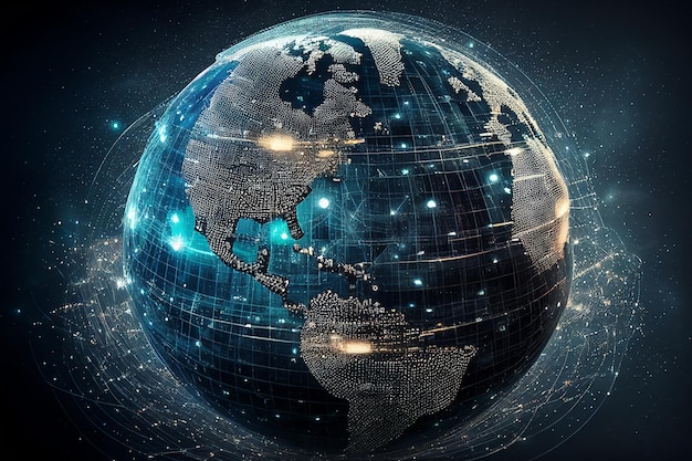 Satélites de compartilhamento de informações de comunicação do globo ou tecnologias de Internet das Coisas generativas ai