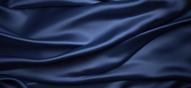 Satén de seda azul marino Tejido sedoso y brillante Fondo oscuro