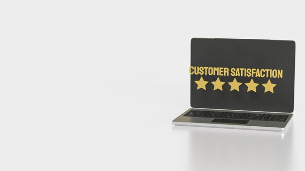 La satisfacción del cliente y cinco estrellas para el concepto de negocio de renderización 3D