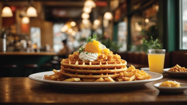 Satisfazer os seus desejos com as nossas deliciosas batatas fritas Waffle habilmente temperadas