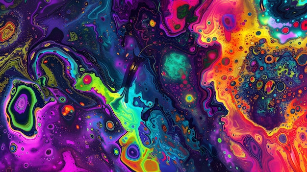 Saturado colorido louco fundo abstrato aleatório diferentes formas e objetos alucinações de