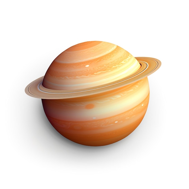 Saturn auf weißem Hintergrund