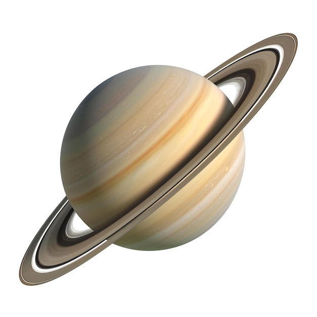 Saturn isoliert auf weißem Hintergrund