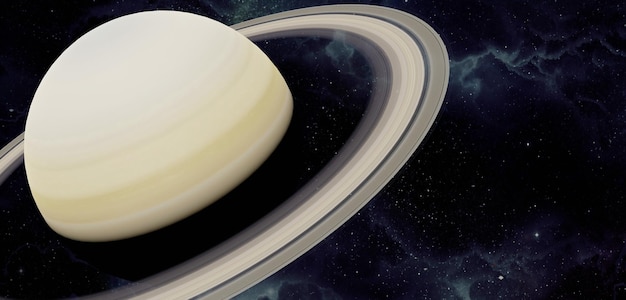 Saturno e seus anéis fundo do universo anéis planetários ilustração 3D