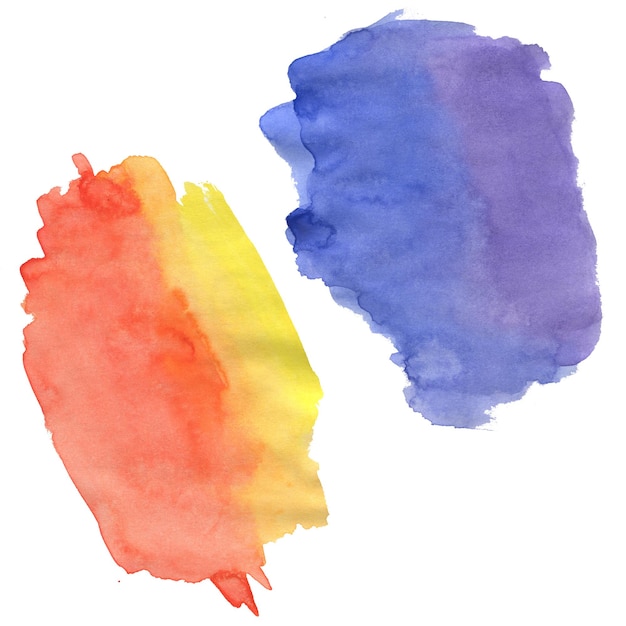 Satz bunte Aquarellflecken lokalisiertes Element an