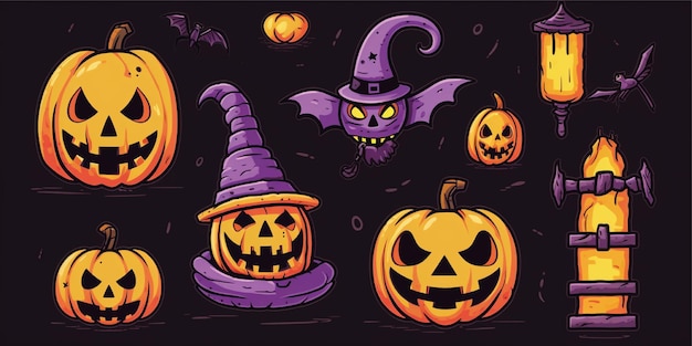 Satz der Halloween-Illustration