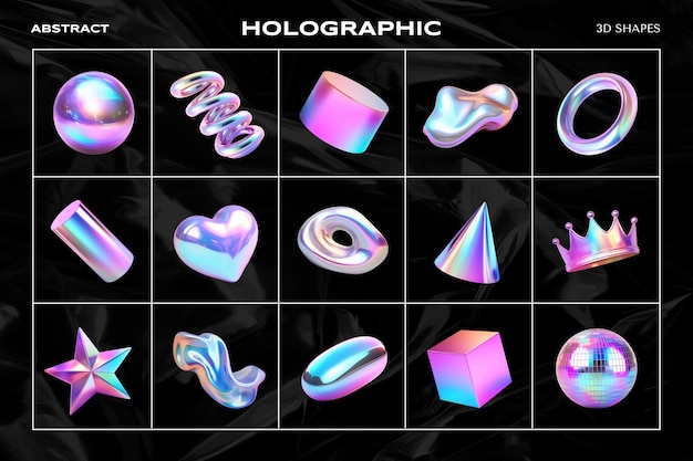 Satz von 3D-Holographischen Gestaltungselementen