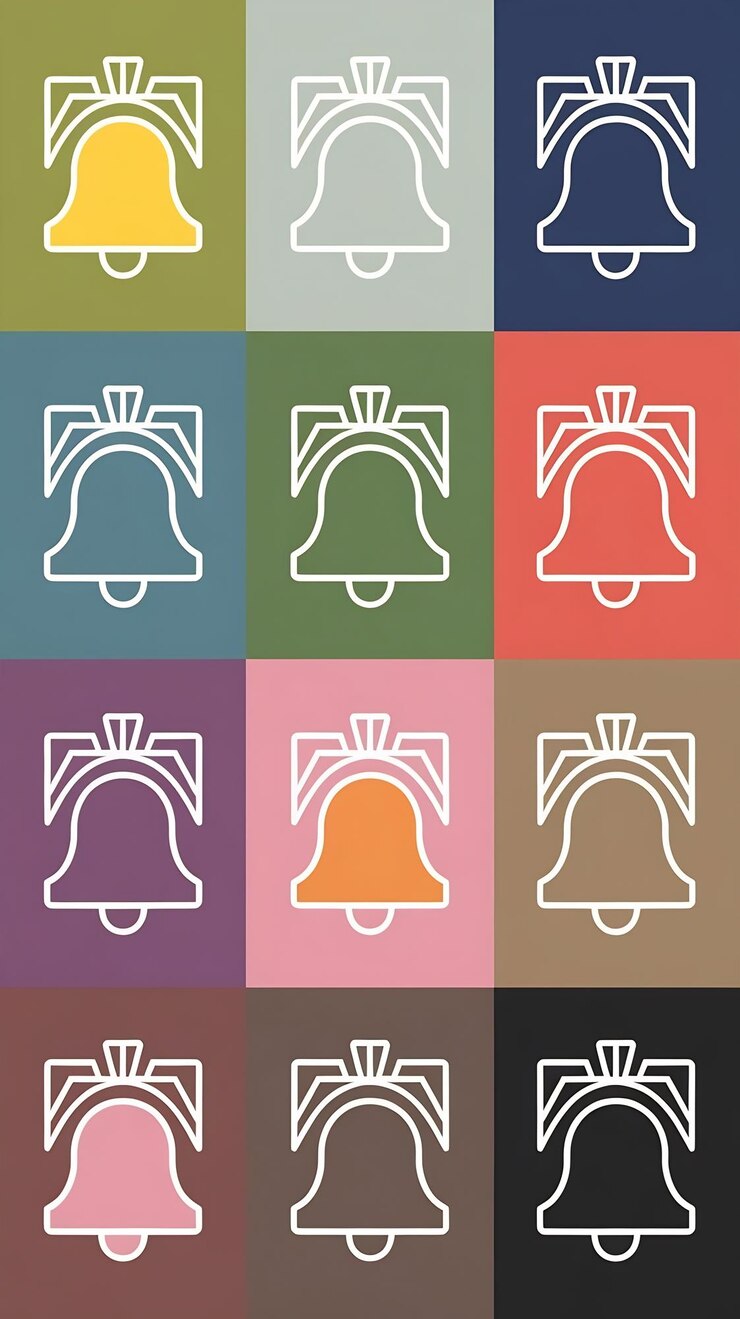Foto satz von glockenvektor-symbolen benachrichtigungszeichen alarmsymbol