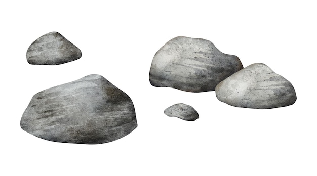Satz von Meereskieseln Natursteinen stapeln solide Felsen Naturlandschaftselement schönes Detail