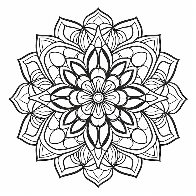 Saubere Malbuch-Strichzeichnungen von Mandalas mit geometrischen Mustern