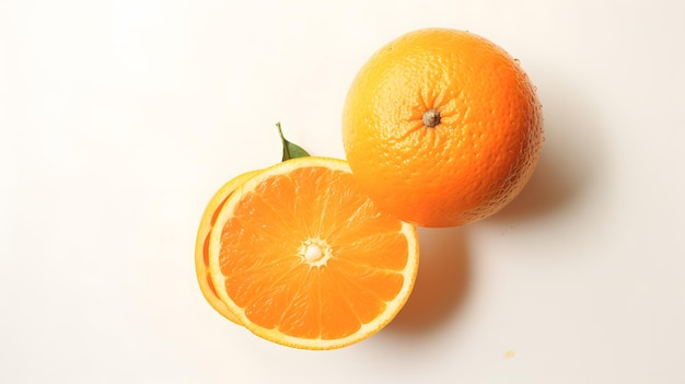 Saubere Ästhetik Orangenfrucht auf Weiß