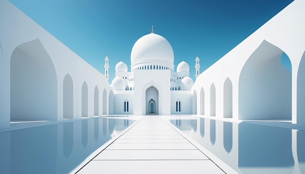 saubere Tapetenillustration der weißen Moschee