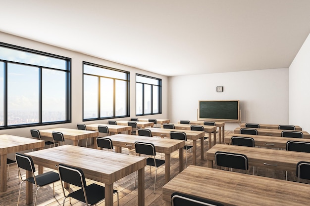 Sauberes Klassenzimmer aus Holz