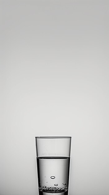 Foto sauberes wasser funkelt in einem glas, das reinheit und wohlbefinden verkörpert.