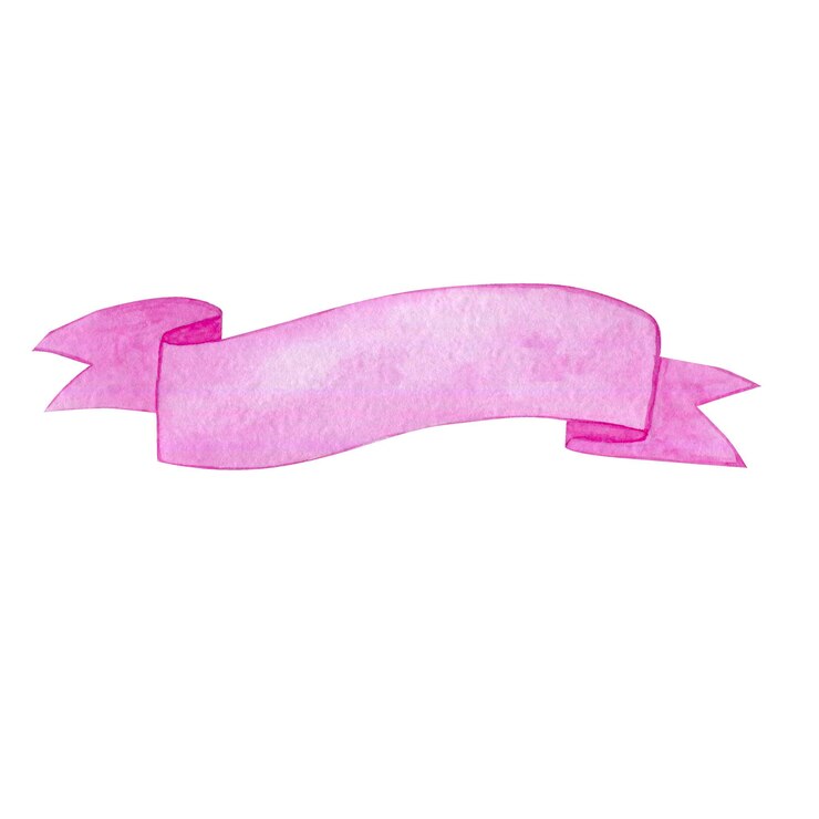 Foto saudação de fita rosa ilustração aquarela