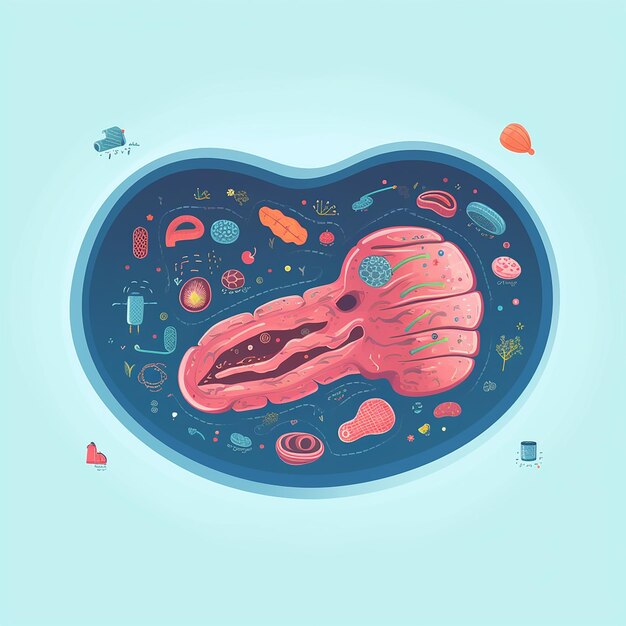 Saúde gástrica Ilustração do ícone do estômago