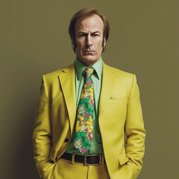 Saul Goodman vestido como traficante de drogas Colores pastel Empresario