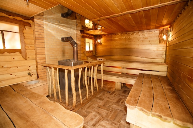 Sauna rusa de madera