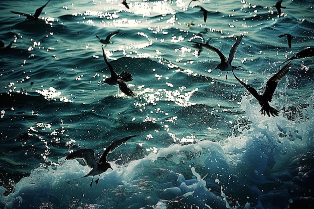 Saunter através do reino oceânico onde as aves marinhas t generativo ai