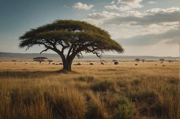 Savanna sonha com uma fantasia realista de pastagens de inspiração africana