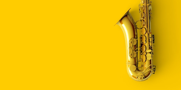 saxofón de oro amarillo