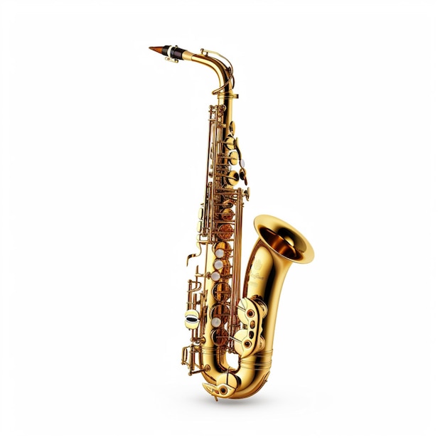 Foto saxofone com fundo branco ultra de alta qualidade