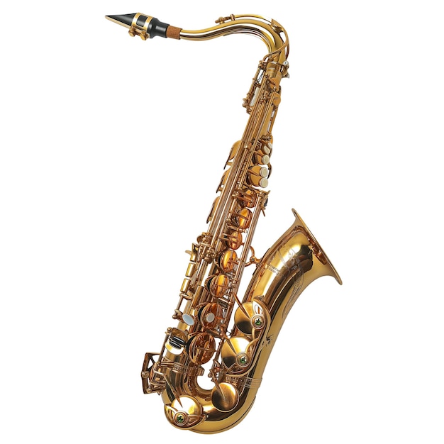 Saxofone dourado instrumento musical de bronze