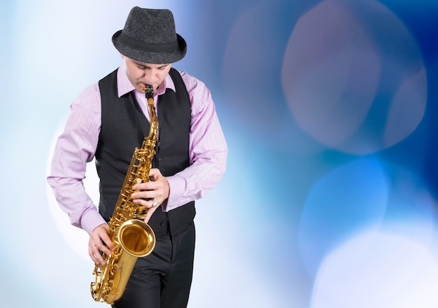 Saxofonista profesional de cerca