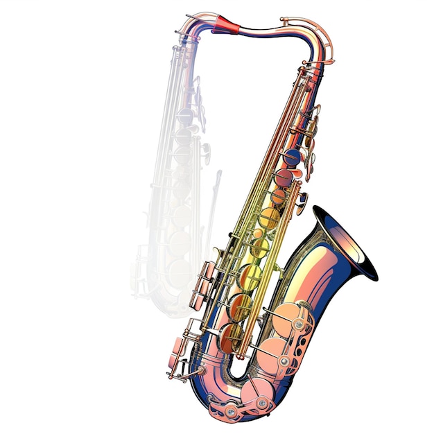 Saxophon isoliert auf weißem Hintergrund