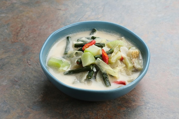 Sayur Lodeh o sopa de verduras con leche de coco deliciosa de la comida tradicional indonesia