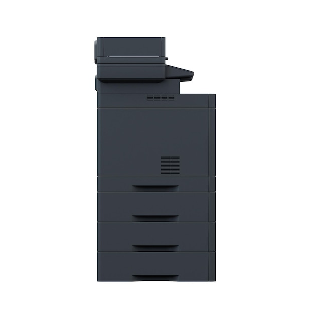 Scanner de impressora multifuncional isolado office tecnologia profissional ilustração 3d