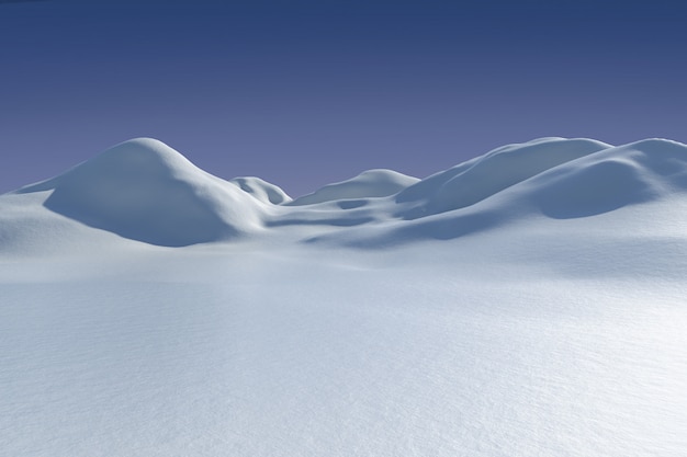 Scape de terra nevado gerado digitalmente