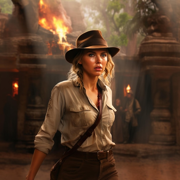 Scarlett Johansson como uma Indiana Jones feminina