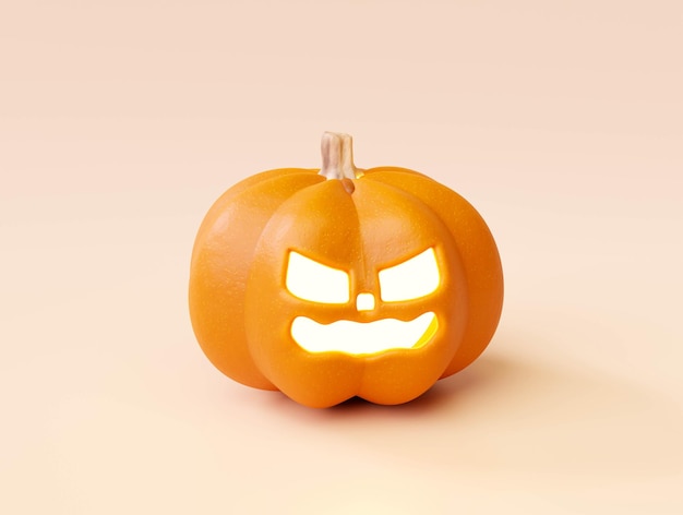 Scary Pumpkin Cartoon Halloween Horror Feier Symbol oder Symbol Hintergrund 3D-Illustration