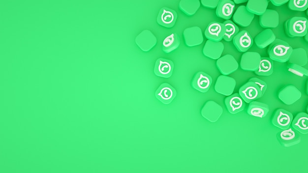 Scattered Whatsapp Logos 3D Background