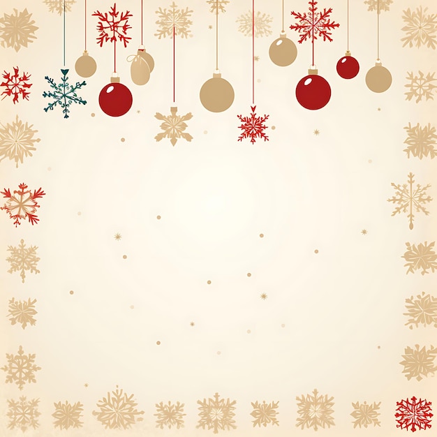 Foto scena navideña de tarjeta de decoración con espacio en blanco para el texto de su mensaje