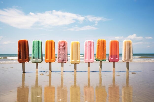 Foto scenic popsicles praia dia ensolarado gerar ai