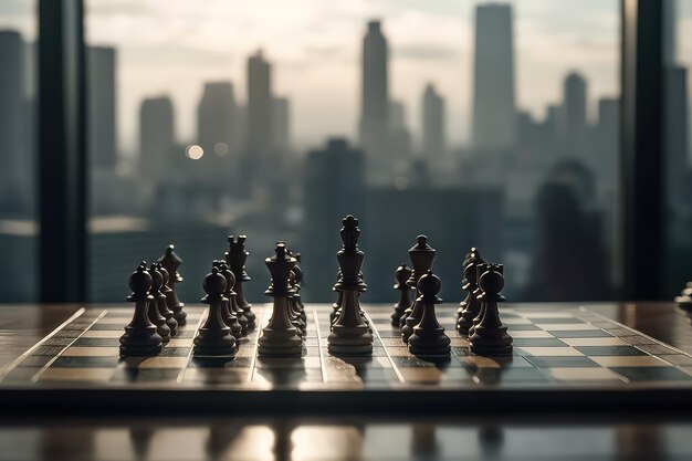 Schach-Finanzgeschäftsstrategie-Konzept AI