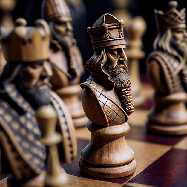 Foto schachfiguren auf dem brett das konzept der planung von entscheidungsfindung und strategie