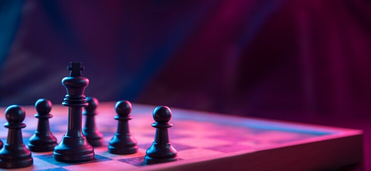 Foto schachfiguren auf einem schachbrett
