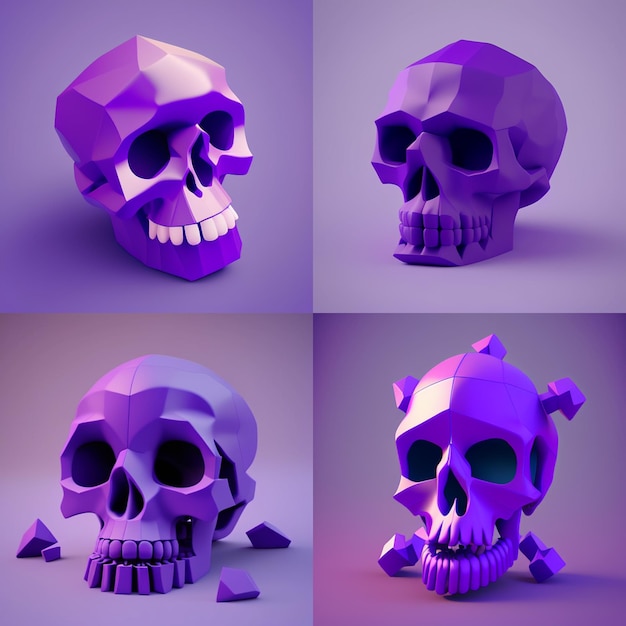 Schädel 3D-Modell Schädel Halloween-Hintergrund Halloween
