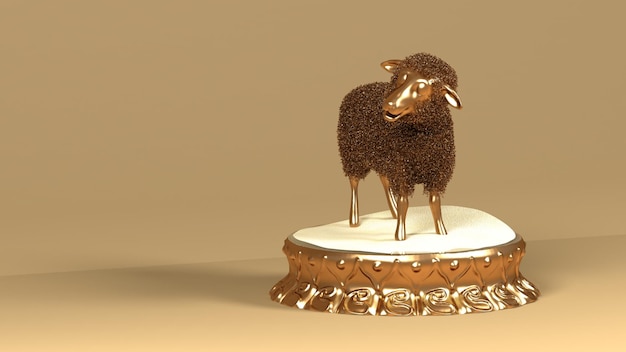 Schafe 3D-Darstellung Eid Mubarak