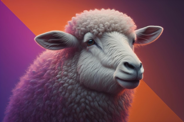 Schafe auf einem farbenfrohen Hintergrund Foto im alten Farbbildstil ai generativ