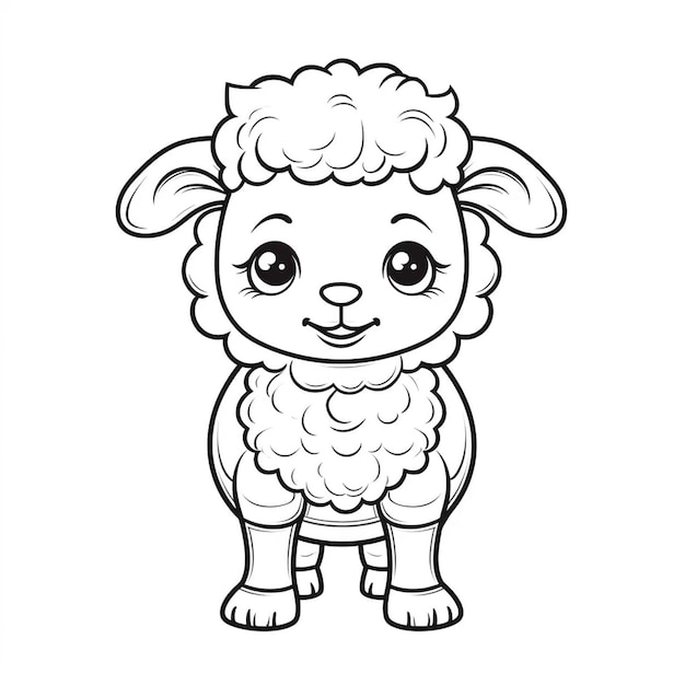 Schafe liebenswerte niedliche Künste flache Malbücher kawaii Tierkunst