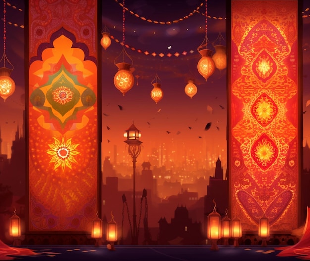 Schaffen Sie eine festliche Atmosphäre mit Diwali-Bannern