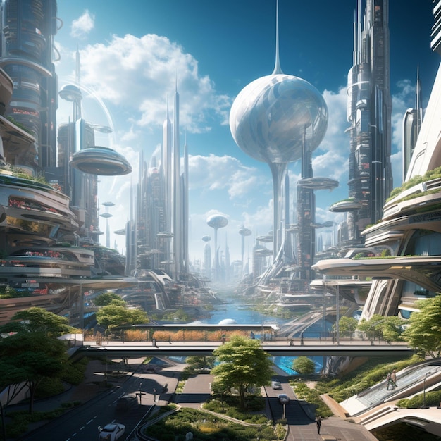 Schaffung einer visuellen Erzählung einer futuristischen Utopie